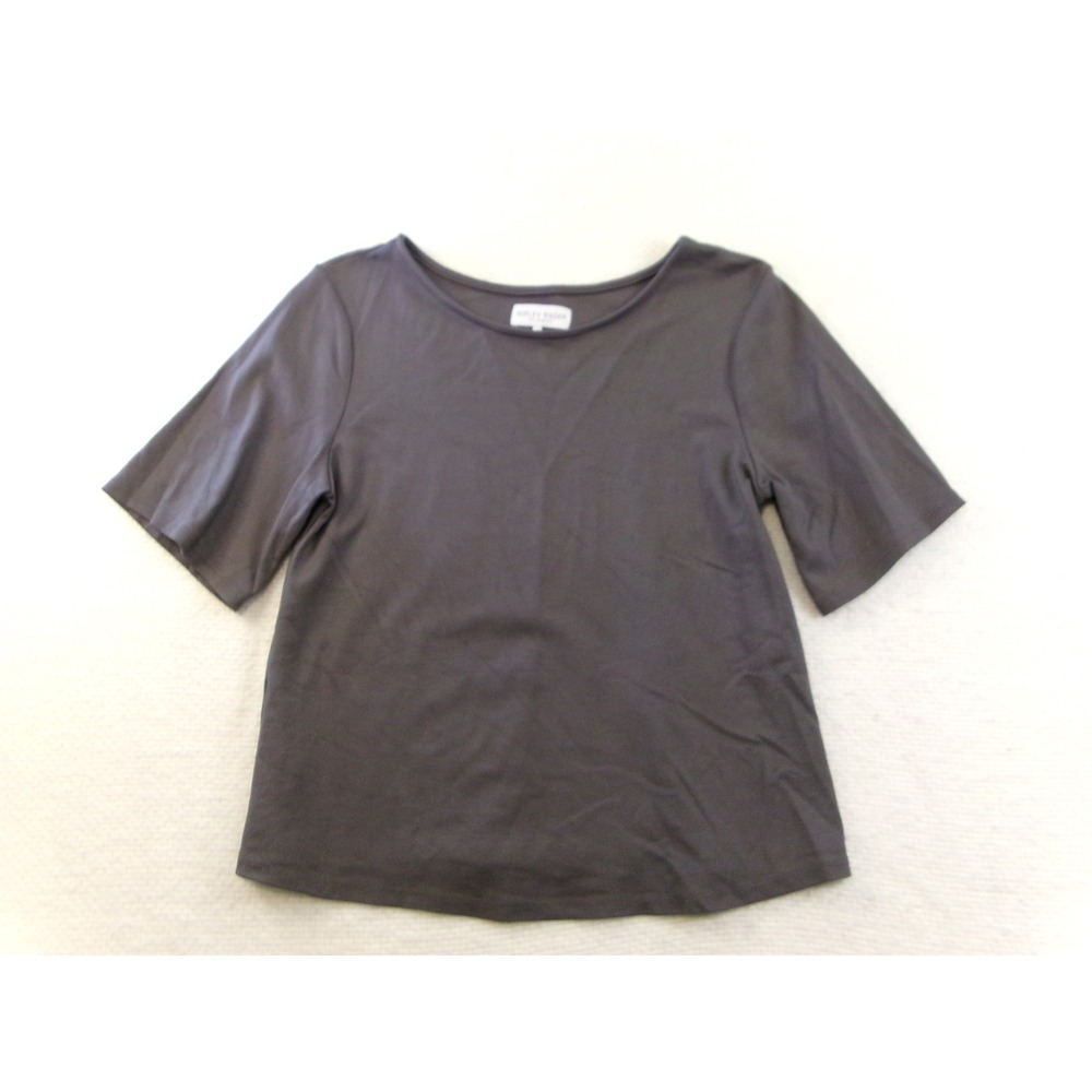 Ripley Rader Los Angeles Womens Gray Short Sleeve Scoop Neck Stretch Top Size 4